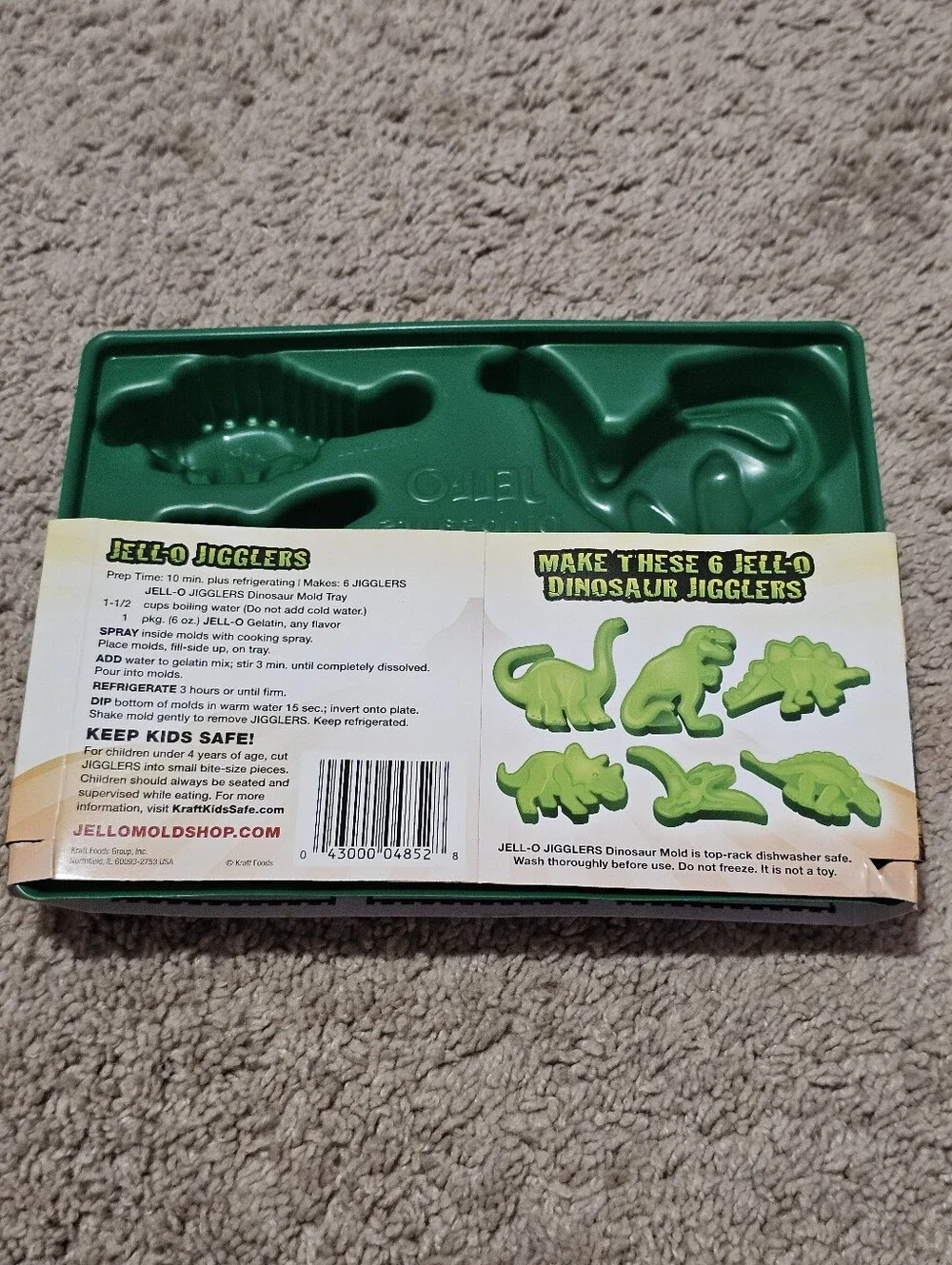 New! Jell-O Dinosaurs Mold 6 Shapes Dino Dinosaur T-rex Birthday Party Etc